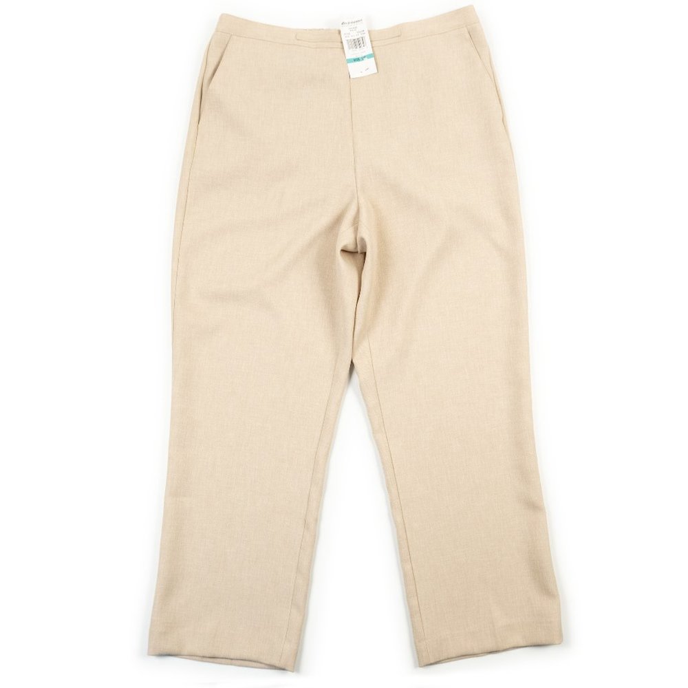 NEW ALFRED DUNNER linen-like tan pants size 16